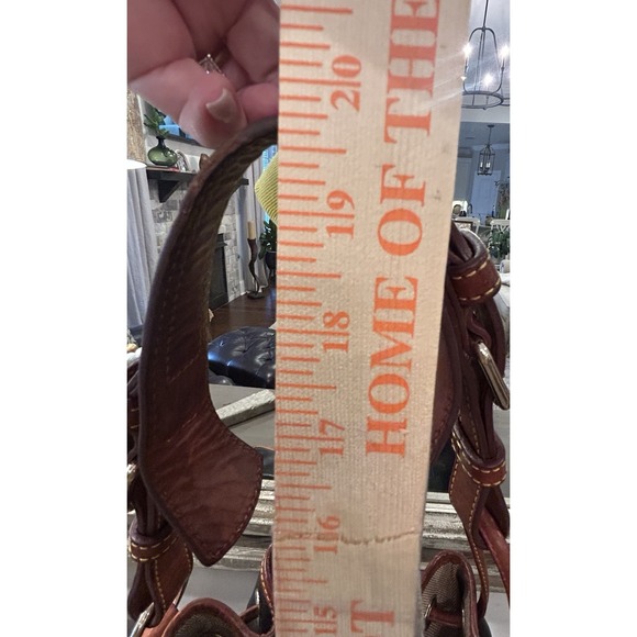 Dooney & Bourke All Weather Drawstring Bucket Bag Black/Tan Vintage AWL w/ Pouch - Picture 14 of 14